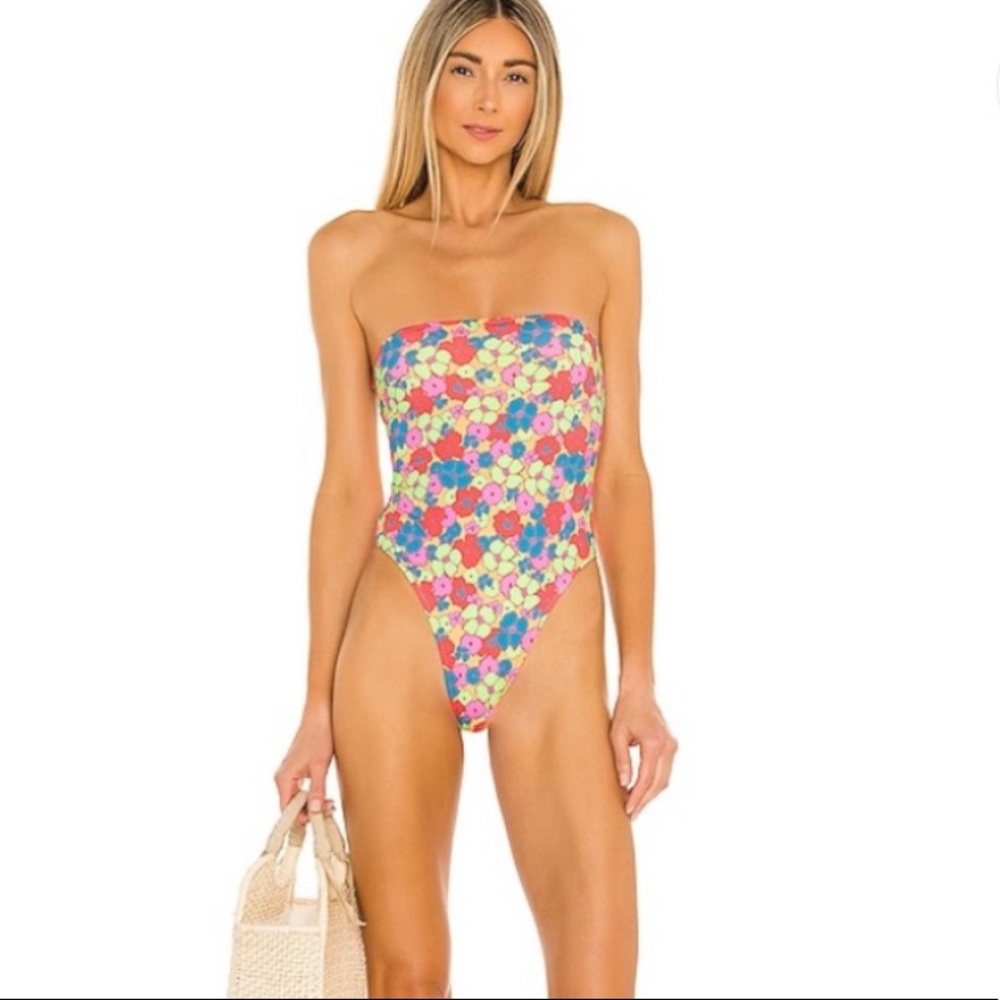 NWT Frankies Bikinis Free People Stella One Piece Swimsuit  size L